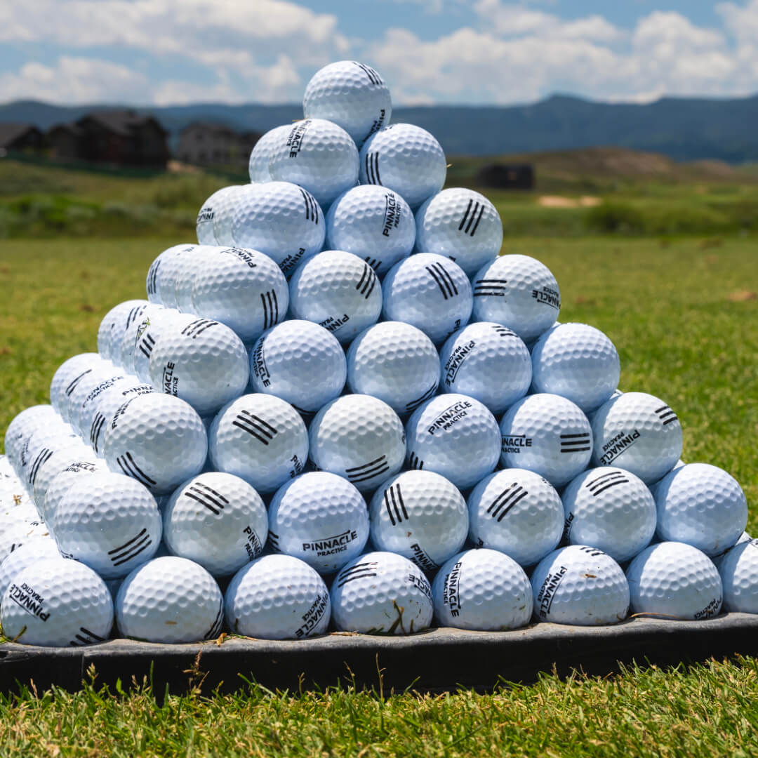 golf balls at driving range